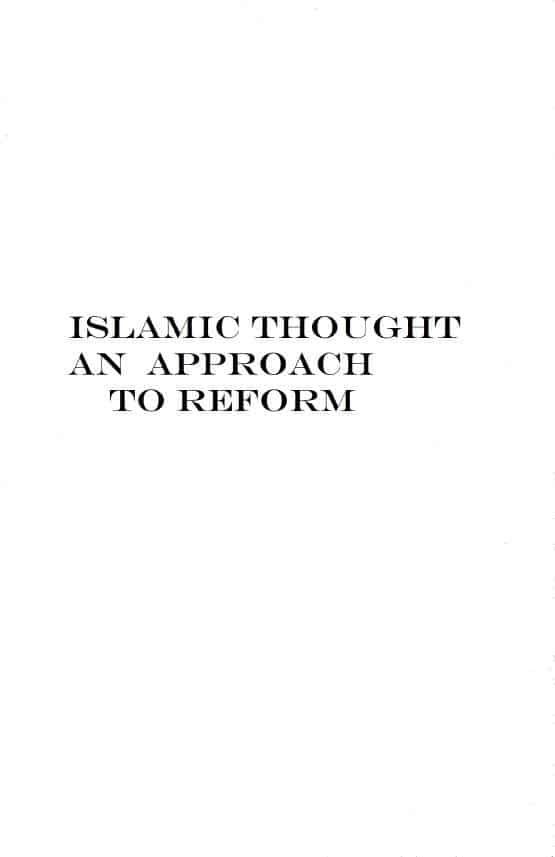 islamic-thought-an-approach-to-reform